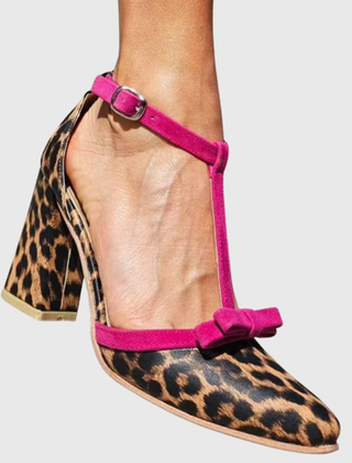 Ximena · Tacones Altos con Estampado de Leopardo y Toque Fucsia - Raúl & Sara Madrid