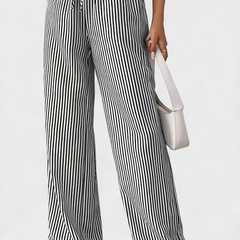 Pantalones Rectos Ligeros Sabrina con Cintura Ajustable y Diseño a Rayas - Raúl & Sara Madrid