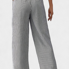 Pantalones Rectos Ligeros Sabrina con Cintura Ajustable y Diseño a Rayas - Raúl & Sara Madrid