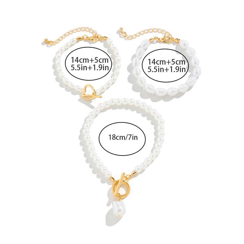 Conjunto de Pulseras Infinity con Perlas