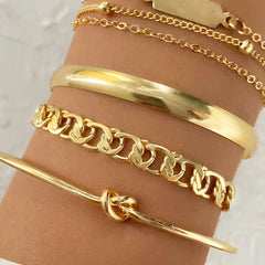 Conjunto de 4 pulseras de cadena metálica - Raúl & Sara Madrid