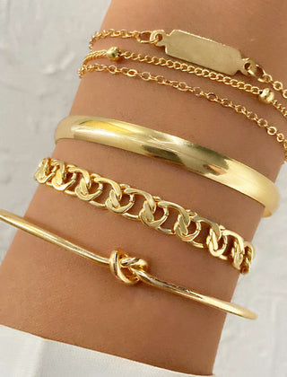Conjunto de 4 pulseras de cadena metálica - Raúl & Sara Madrid
