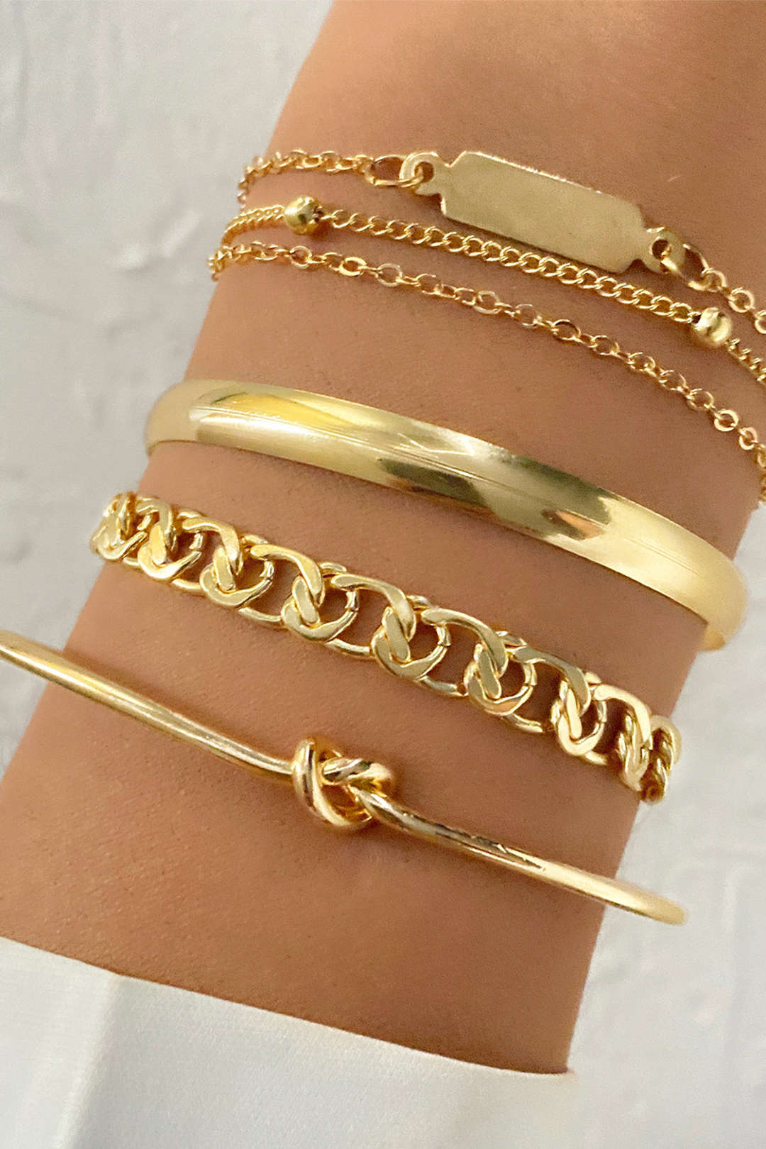Conjunto de 4 pulseras de cadena metálica - Raúl & Sara Madrid