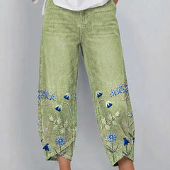 Brígida · Pantalones Casual con Bordado Floral - Raúl & Sara Madrid
