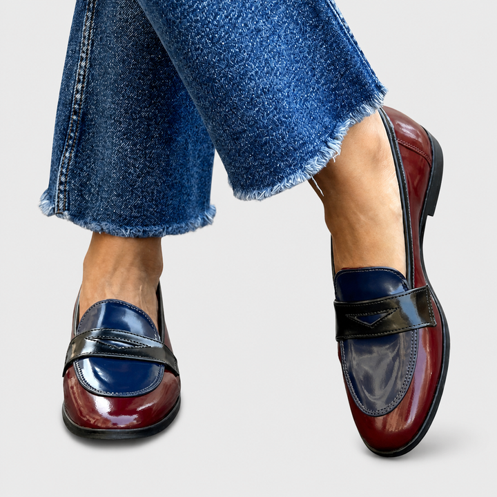 Eufrasia™ | Bicolor Navy Blue Moccasins
