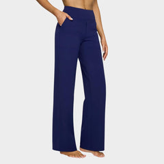 Calista · Pantalones de mujer de pierna ancha en marrón - Raúl & Sara Madrid