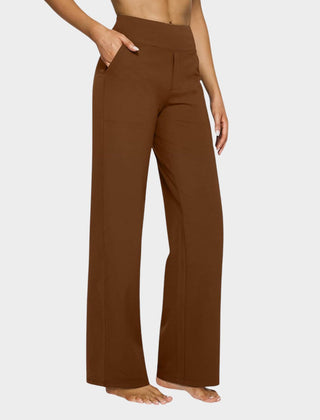 Calista · Pantalones de mujer de pierna ancha en marrón - Raúl & Sara Madrid
