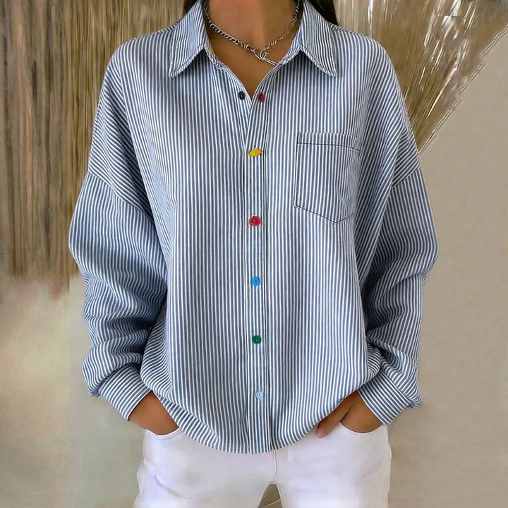 Rebeca™ | Camisa Casual de Rayas con Manga Larga