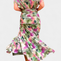 Vestido largo floral con escote en v - Raúl & Sara Madrid