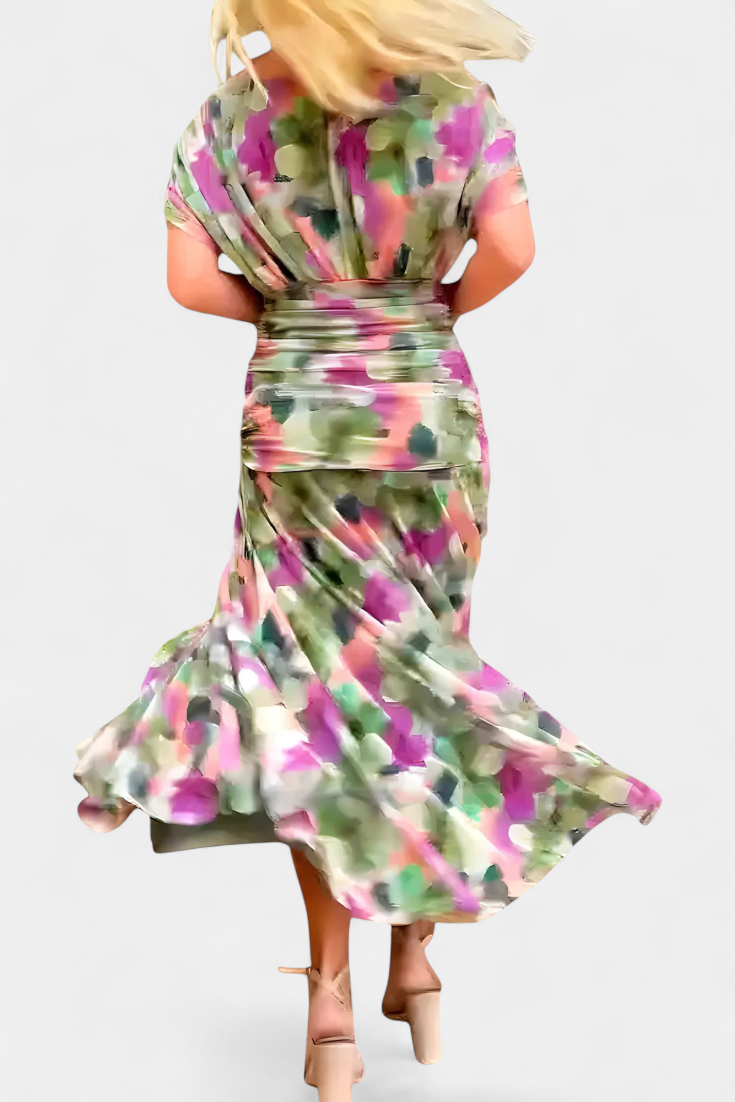 Alondra™ | Vestido largo floral con escote en V