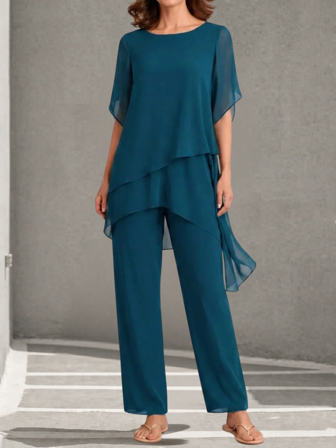 Aurora™ | Conjunto de Pantalones Palazzo de Gasa