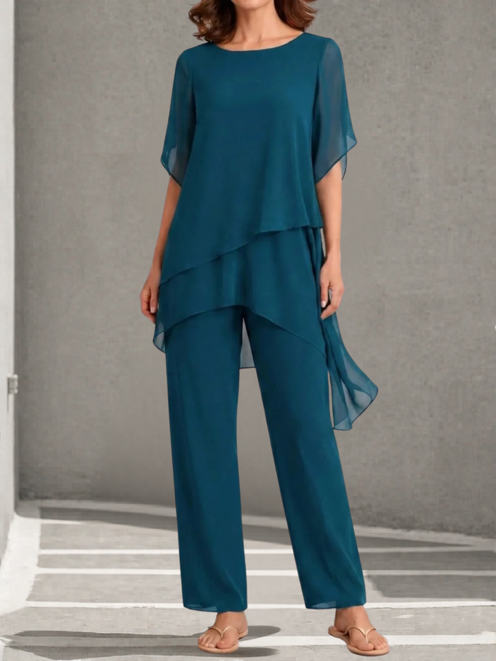 Aurora™ | Conjunto de Pantalones Palazzo de Gasa