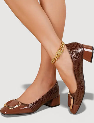 Livana · Tacones Cuadrados con Textura Croco - Raúl & Sara Madrid