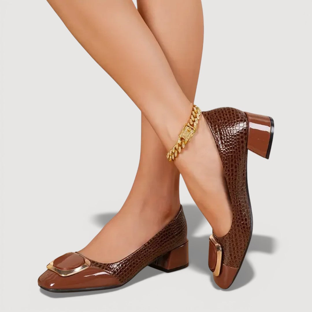 Livana · Tacones Cuadrados con Textura Croco - Raúl & Sara Madrid
