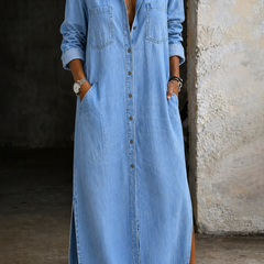 Valeriana · Maxi Vestido Camisero con Botones y Abertura - Raúl & Sara Madrid