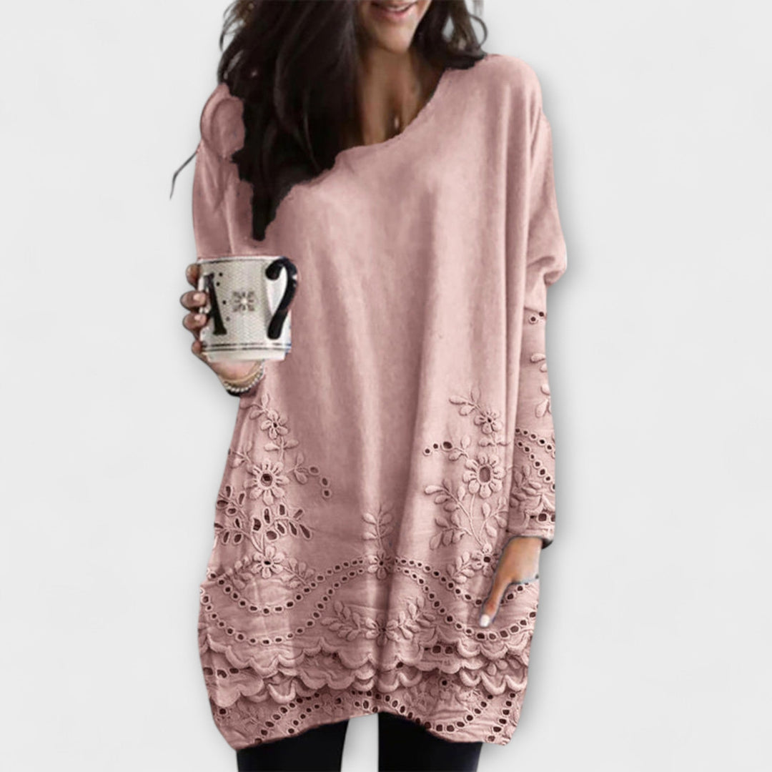 Riley | Embroidered Printed Sweater