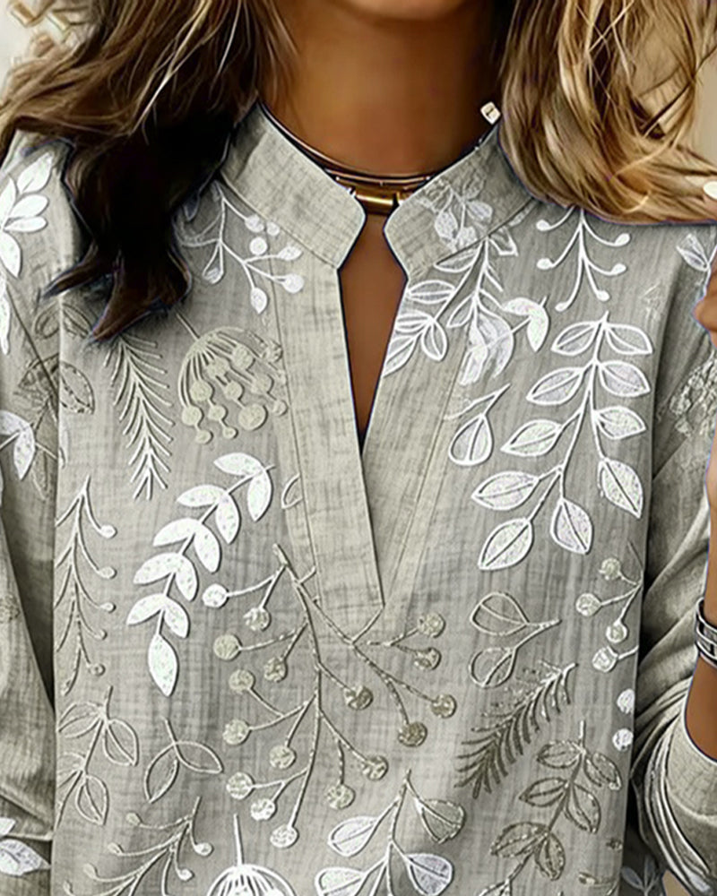 Blusa mujer floral elegante cuello V – ligera y cómoda verano