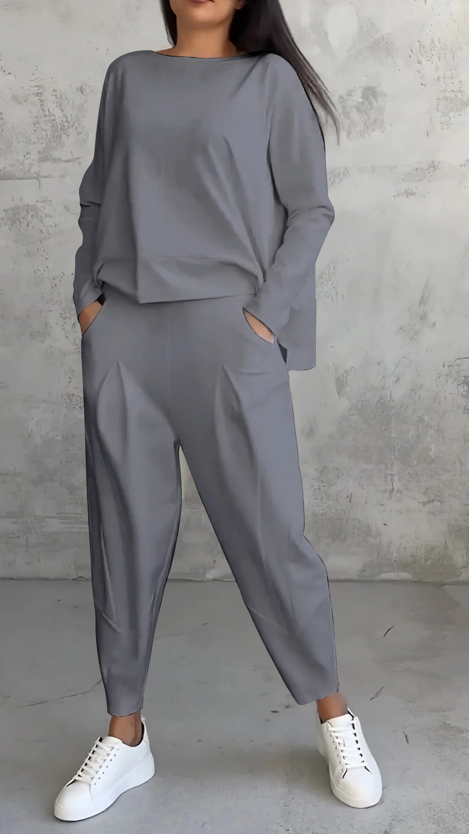 Emilie · Conjunto elástico de cuello redondo