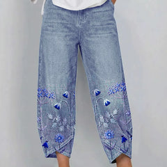 Brígida · Pantalones Casual con Bordado Floral - Raúl & Sara Madrid