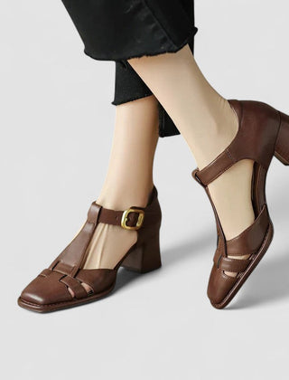 Marisol · Sandalia Ortopédica T-Strap con Tacón de Bloque - Raúl & Sara Madrid