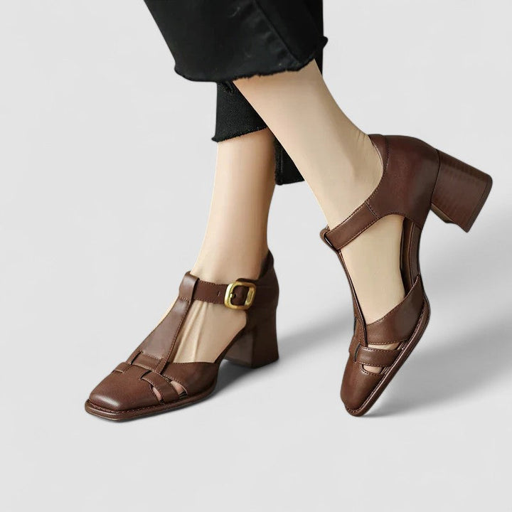 Marisol™ | Sandalia Ortopédica T-Strap con Tacón de Bloque