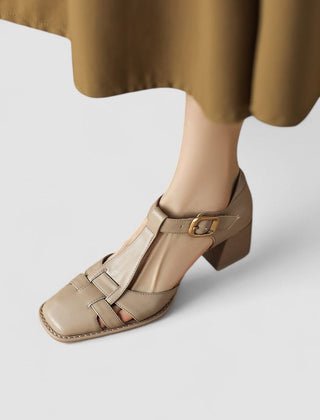 Marisol · Sandalia Ortopédica T-Strap con Tacón de Bloque - Raúl & Sara Madrid