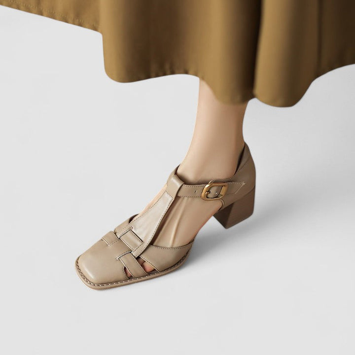 Marisol™ | Sandalia Ortopédica T-Strap con Tacón de Bloque