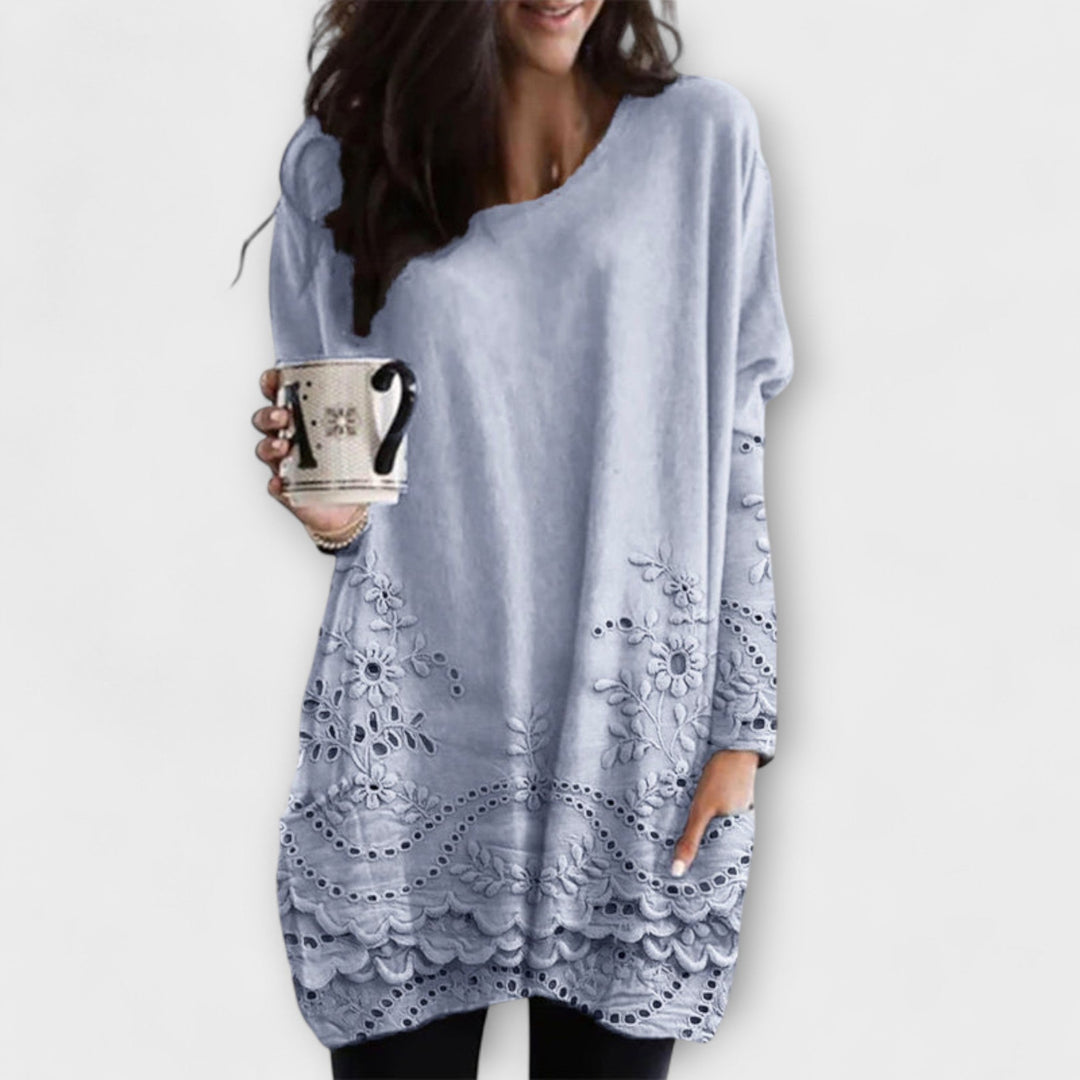 Riley | Embroidered Printed Sweater