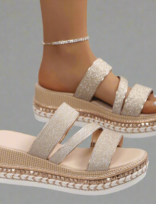 Sandalias de cuña cómodas fabricadas en tejido de primera calidad - Raúl & Sara Madrid