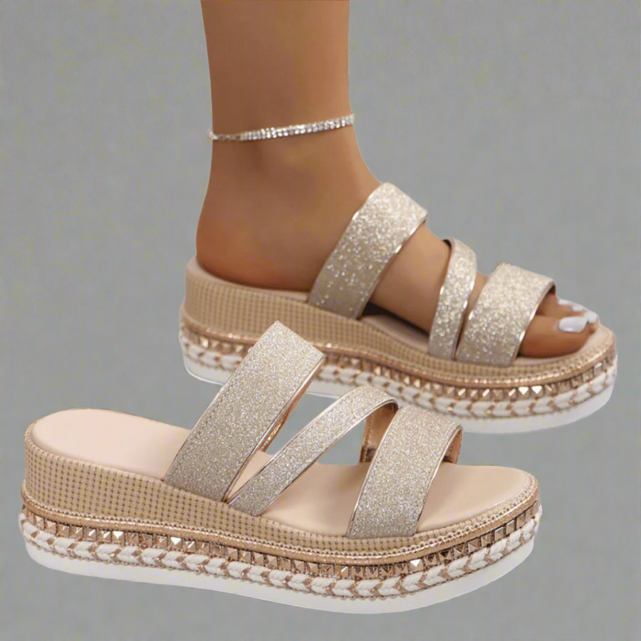 Sandalias de cuña cómodas fabricadas en tejido de primera calidad - Raúl & Sara Madrid