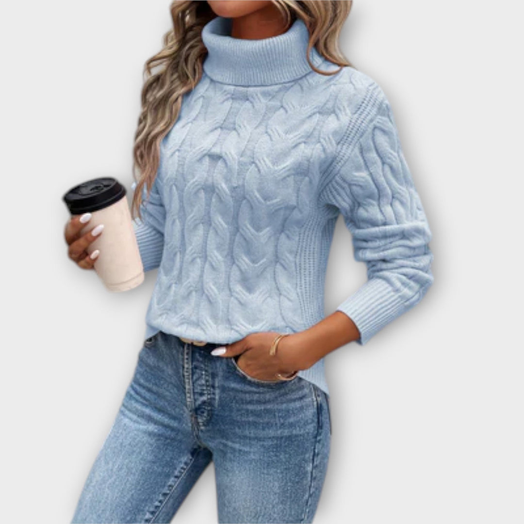 Amelia | Chic Mesh Turtleneck Knitwear