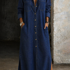 Valeriana · Maxi Vestido Camisero con Botones y Abertura - Raúl & Sara Madrid