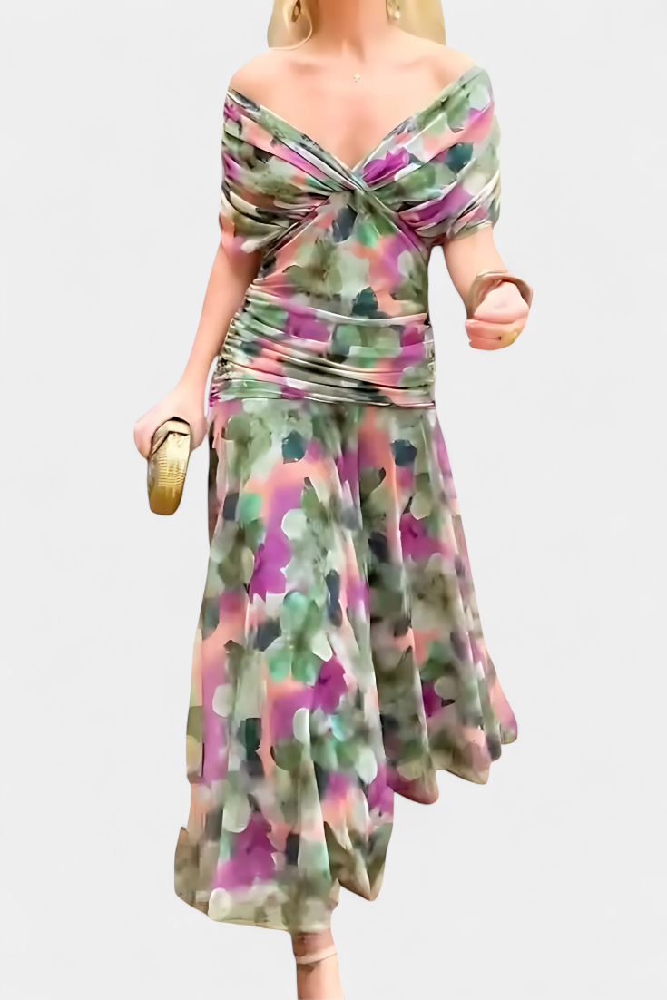 Alondra™ | Vestido largo floral con escote en V
