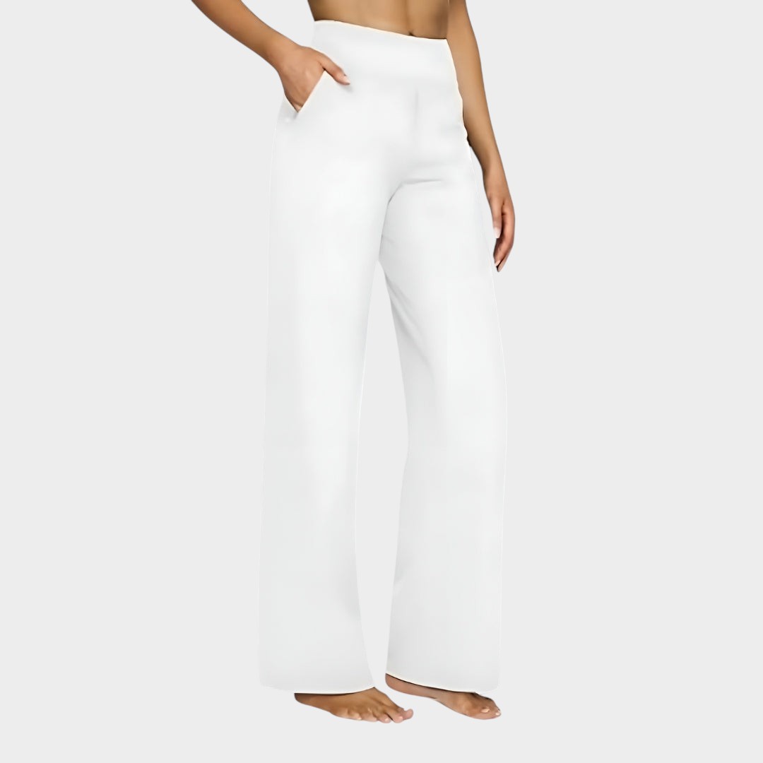 Calista · Pantalones de mujer de pierna ancha en marrón - Raúl & Sara Madrid