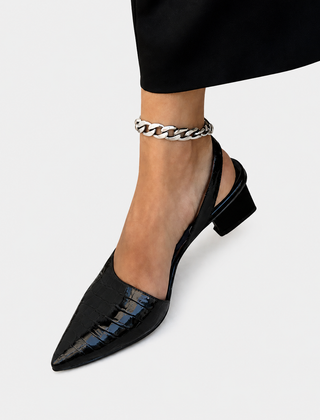 Micaela · Zapatos de Tacón Bloque con Punta Cuadrada - Raúl & Sara Madrid