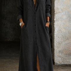 Valeriana · Maxi Vestido Camisero con Botones y Abertura - Raúl & Sara Madrid