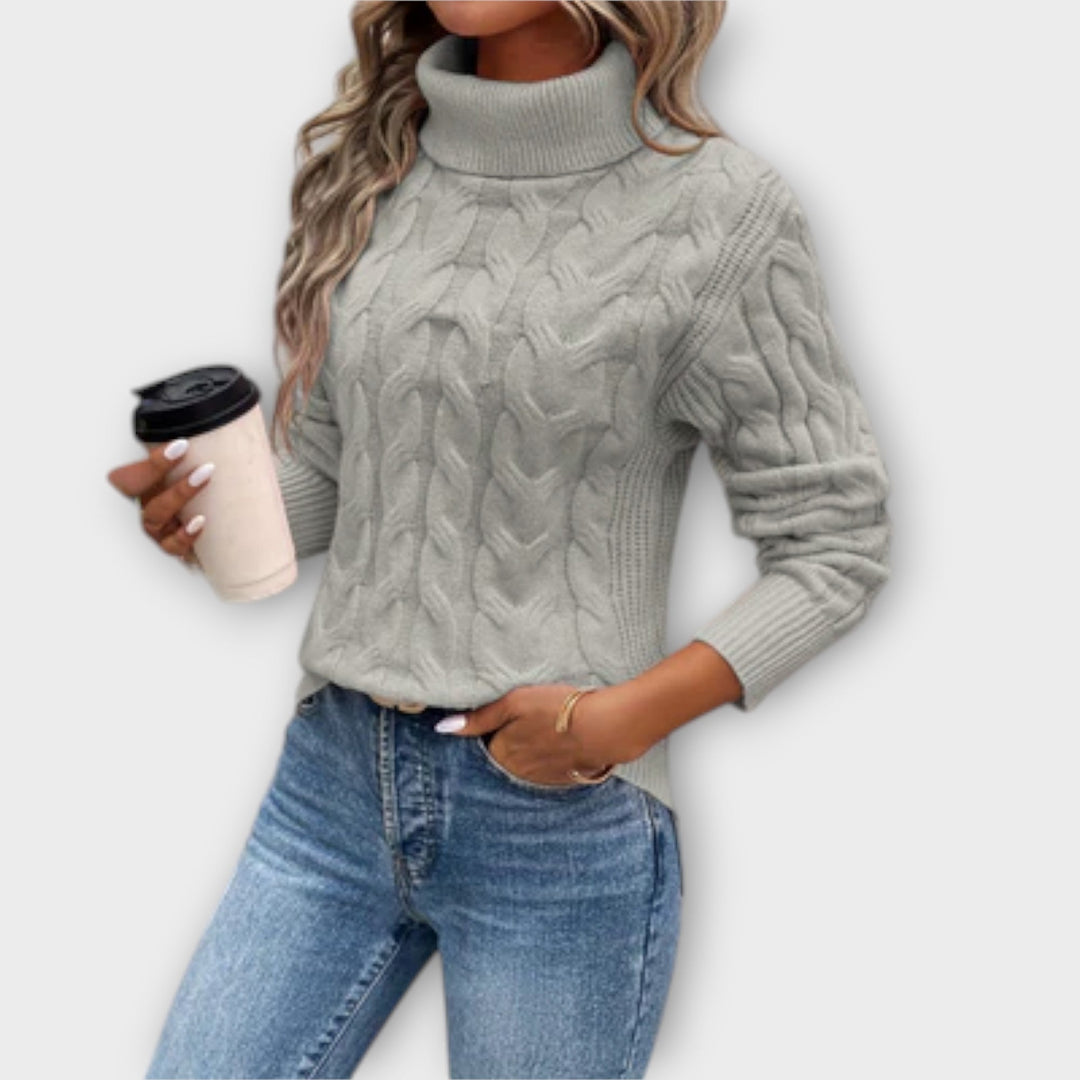 Amelia | Chic Mesh Turtleneck Knitwear