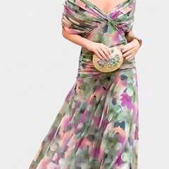 Vestido largo floral con escote en v - Raúl & Sara Madrid