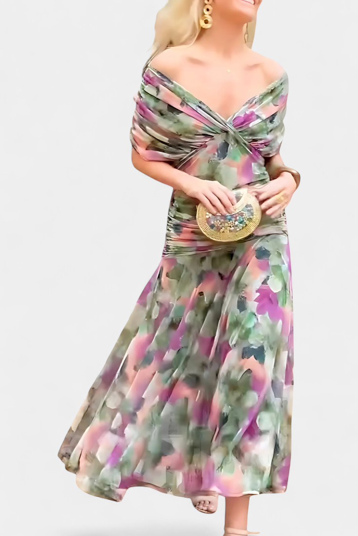 Alondra™ | Vestido largo floral con escote en V