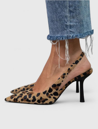 Manuela · Tacón Fino Slingback de Leopardo - Raúl & Sara Madrid