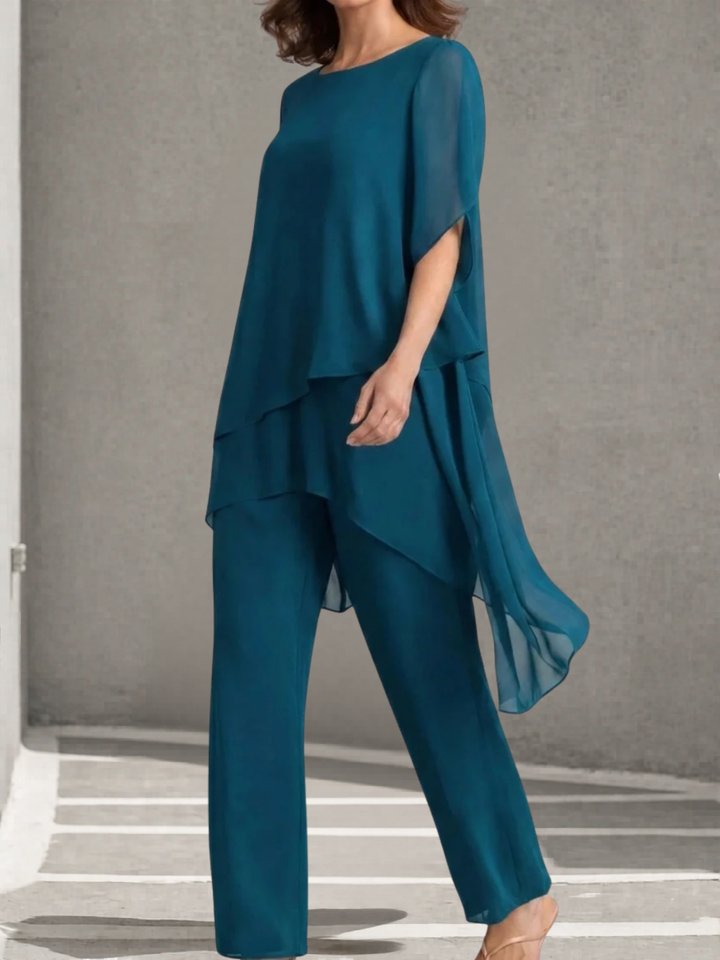 Aurora™ | Conjunto de Pantalones Palazzo de Gasa