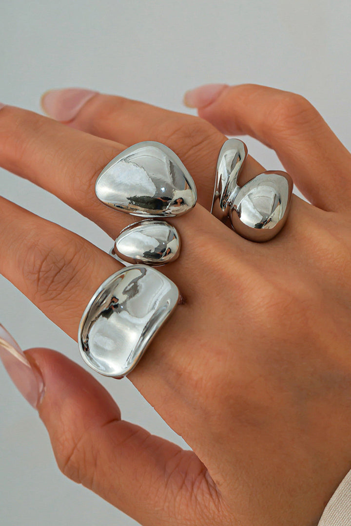 Anillos de Metal con Diseño Irregular