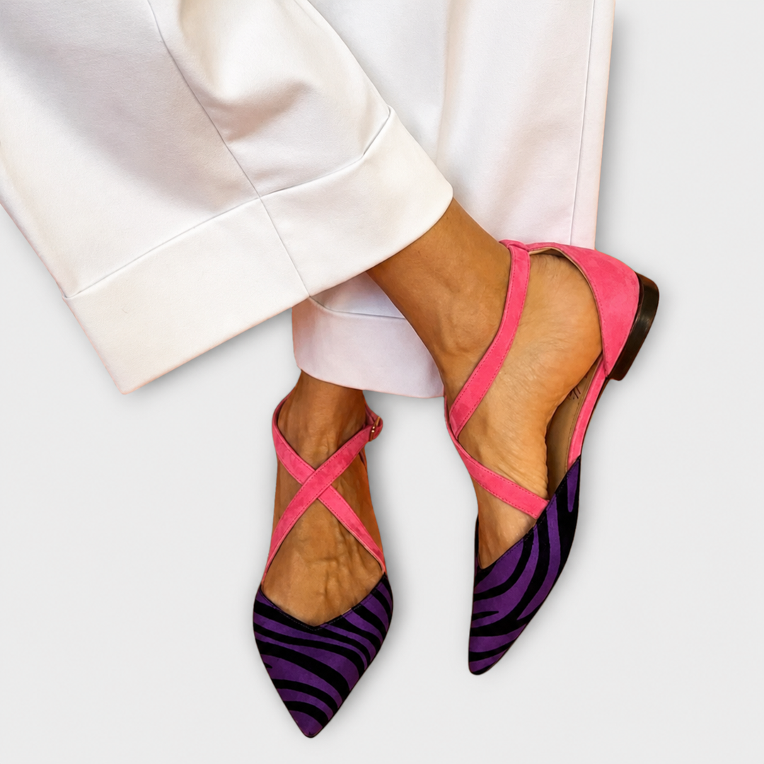 Virtudes™ | Bailarina Zebra con Tiras Cruzadas