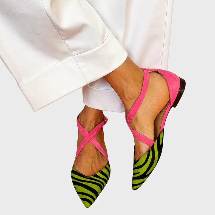 Virtudes™ | Bailarina Zebra con Tiras Cruzadas