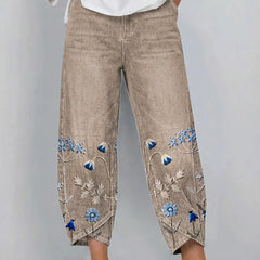 Brígida · Pantalones Casual con Bordado Floral - Raúl & Sara Madrid