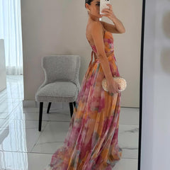 Vestido largo encantador con estampado floral - Raúl & Sara Madrid