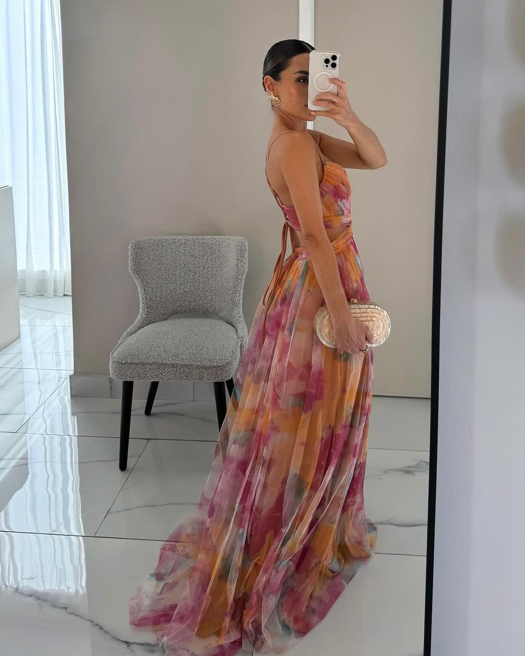 Giselle | Vestido largo encantador con estampado floral