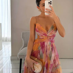 Vestido largo encantador con estampado floral - Raúl & Sara Madrid