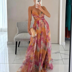 Vestido largo encantador con estampado floral - Raúl & Sara Madrid