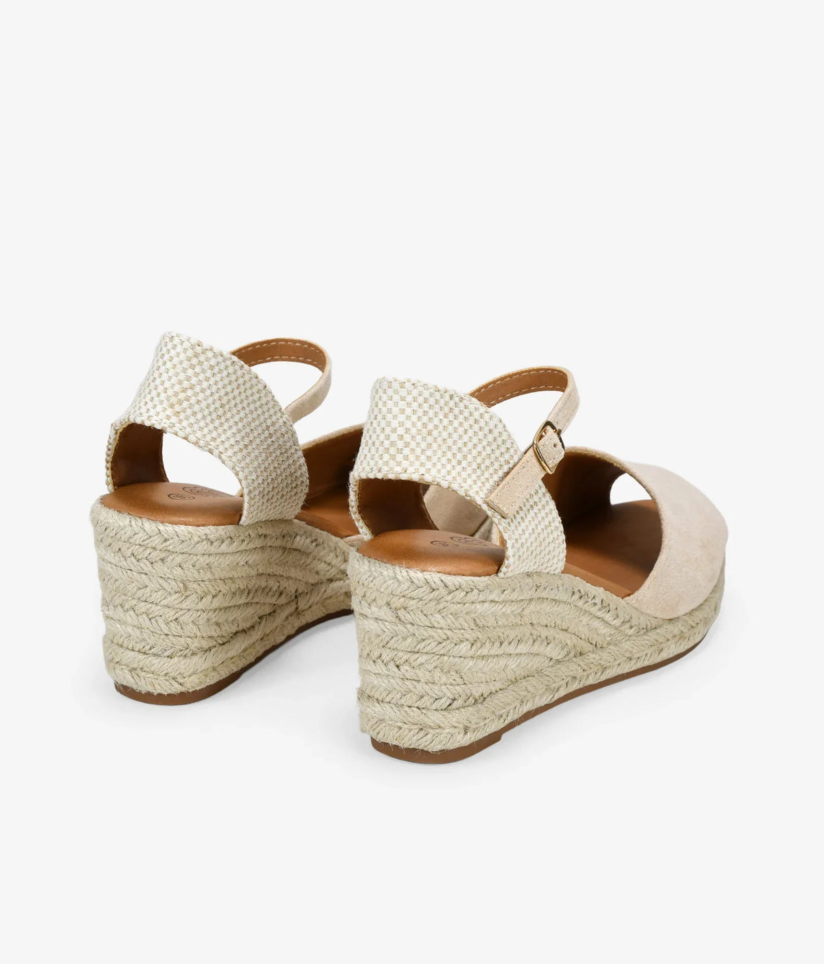 Sandalias beige con cuña de esparto - Raúl & Sara Madrid